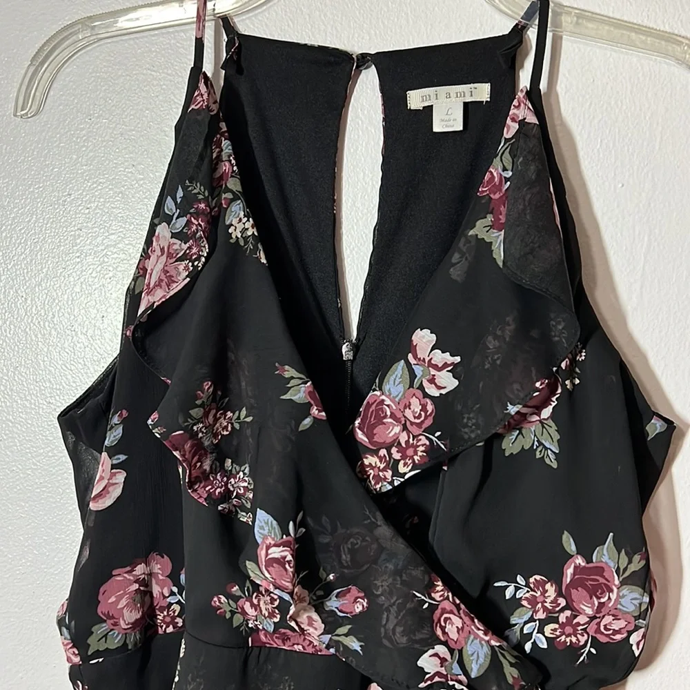 3/$15 Miami Floral Strapless V-Neck Faux Wrap Style Dress- Junior Large - Picture 2 of 9